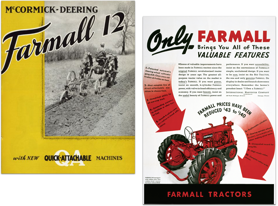 McCormick-Deering Farmall 12 ad circa 1931; 1931 Farmall F series ad