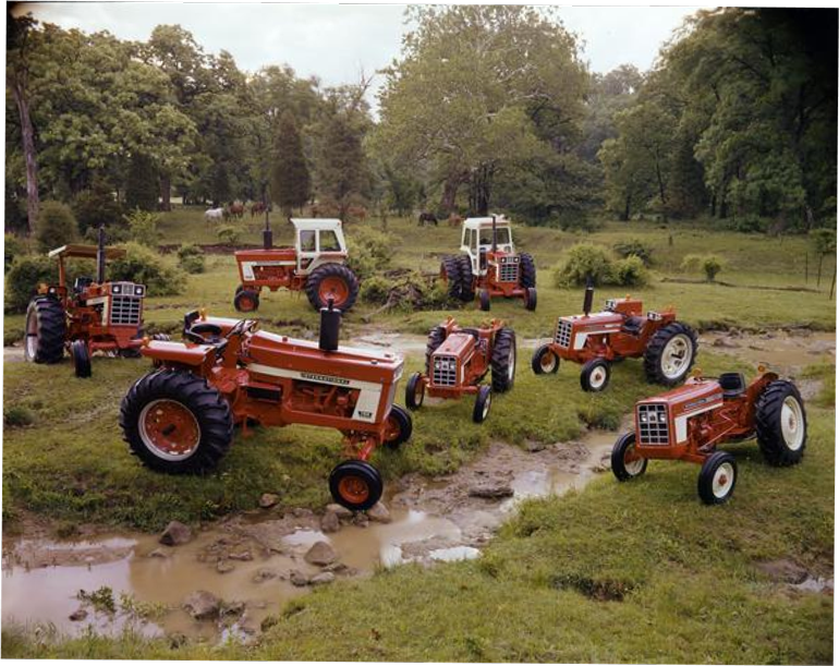 1967 various Famall tractors in field
